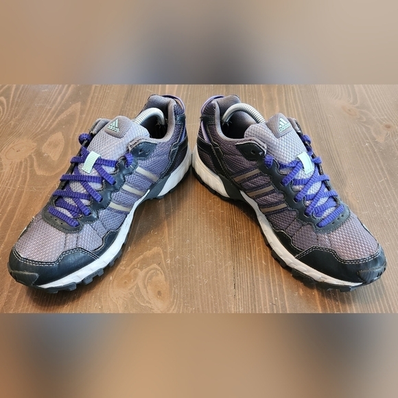 Adidas Womens Thrasher C76332 Gray Purple Lace Up Low Top Running Shoes Size 7 - Picture 8 of 12